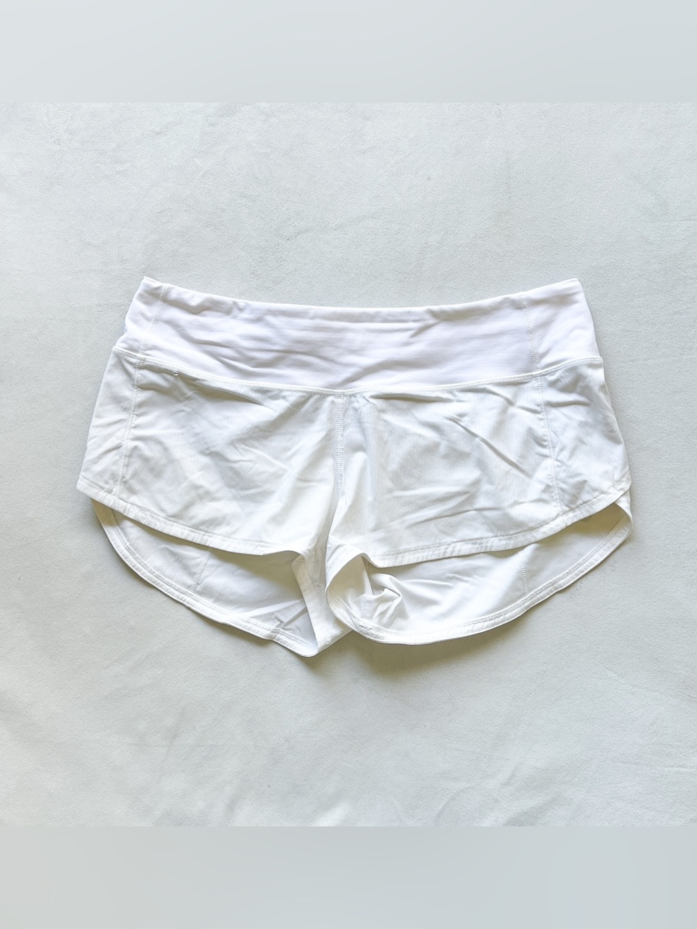 lululemon athletica White Women's Athletic Shorts with Overlap Hem - Size 6